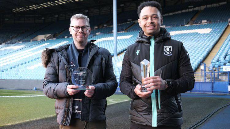 Chris Ledger, who was named the Football v Homophobia award runner-up in 2026, pictured here with Ben Winter from the Sheffield Wednesday Community Programme