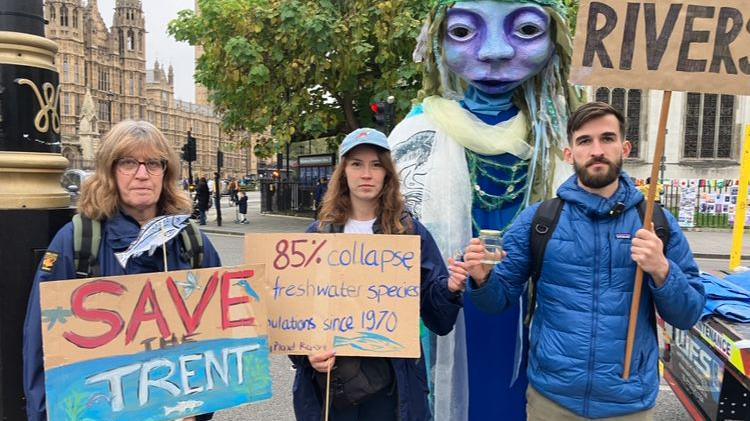 Vanessa Sumpmann, Lewis Coupland and Alison Thornhill from the Trent Rivers Trust