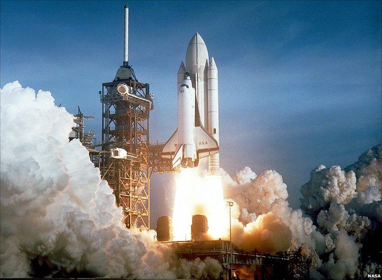 Space Shuttle Columbia on its first mission in 1981