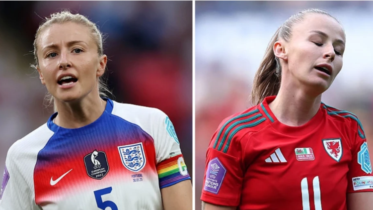Leah Williamson and Hannah Cain.
