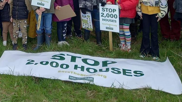 A banner at the Save the Blean protest on Saturday