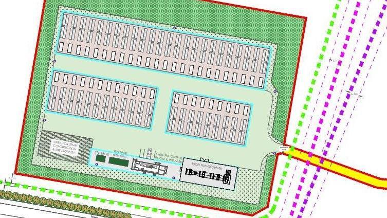 An artist's illustration of how the BESS could look. Taken from East Riding of Yorkshire Planning Portal.