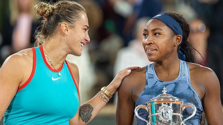 Aryna Sabalenka and Coco Gauff at the French Open