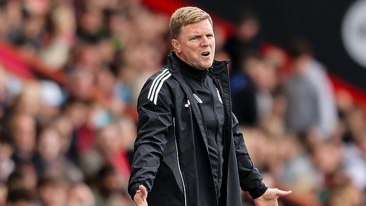 Newcastle manager Eddie Howe during the game against Bournemouth