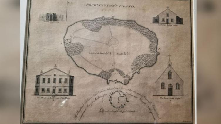 A drawing showing plans being drawn up for Pocklington's Island.