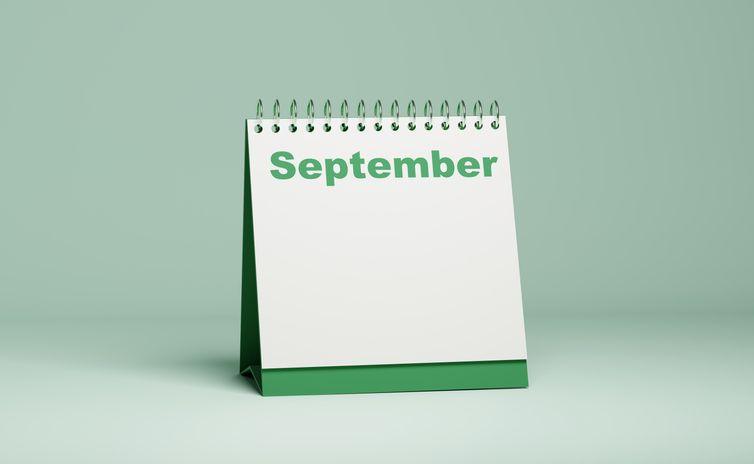 Calendar showing September
