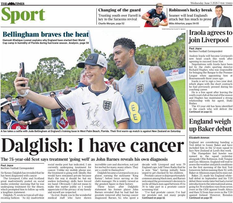 The Times back page