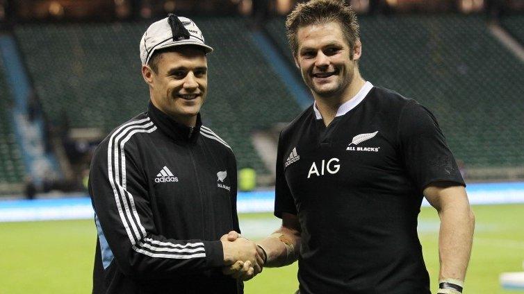 Dan Carter (left) with Richie McCaw