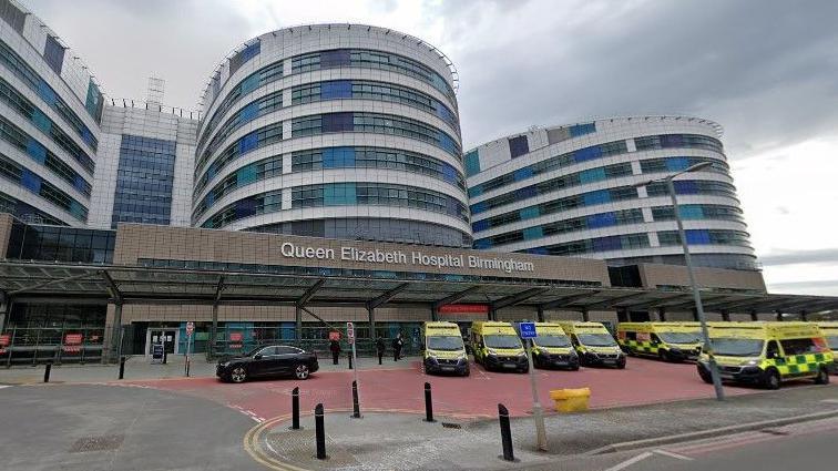 Exterior of the Queen Elizabeth Hospital in Birmingham