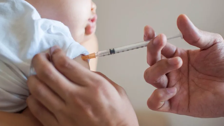 Baby having an injection