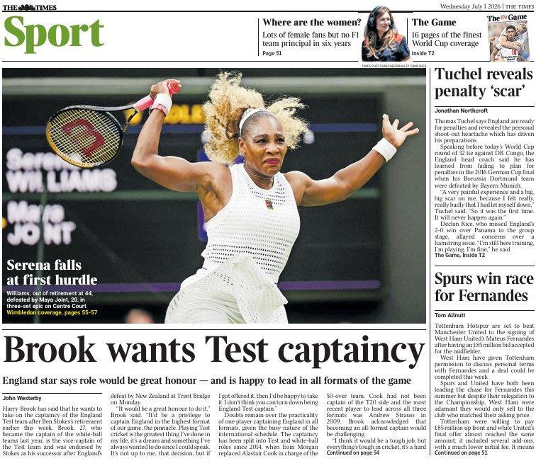 The Times back page