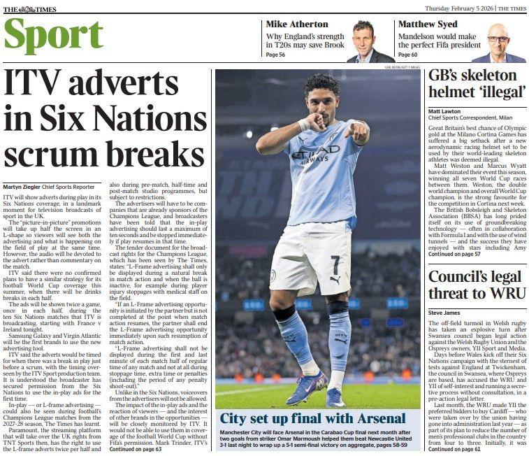 The Times back page