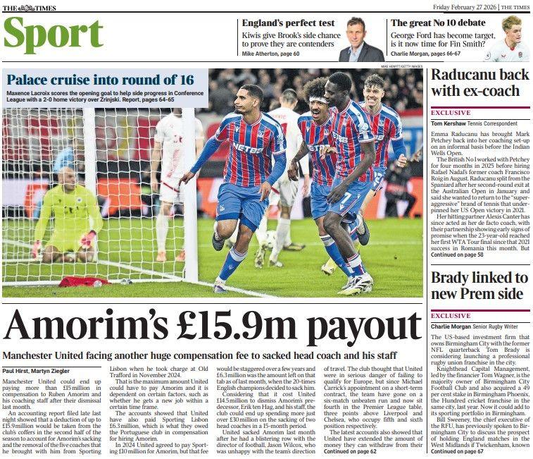 The Times back page