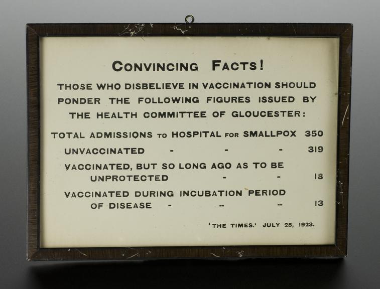 Poster about smallpox vaccine