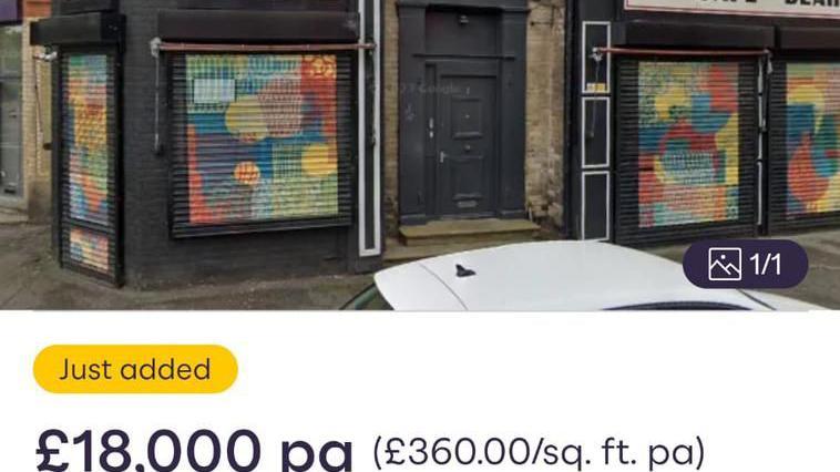 A Zoopla listing for a "restaurant to let".