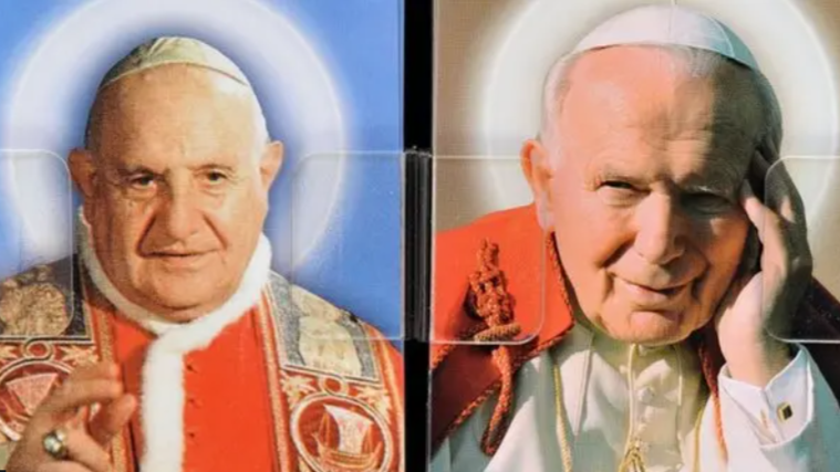 Composite of two former popes