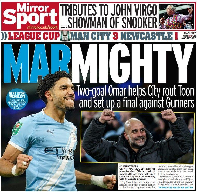 The Daily Mirror back page