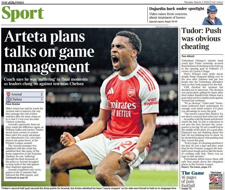 The Times back page