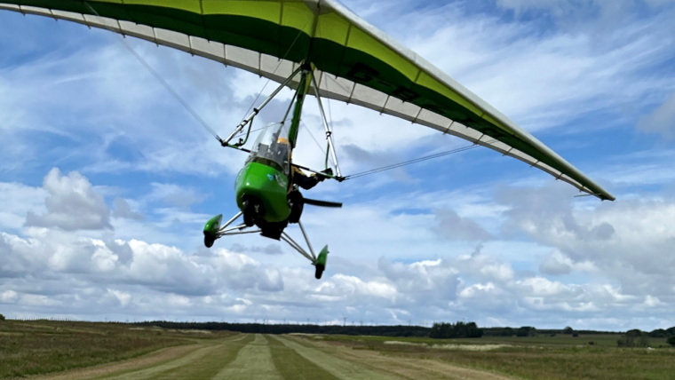 Microlight landing