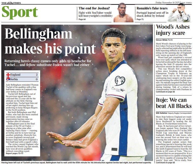 The back page of The Times