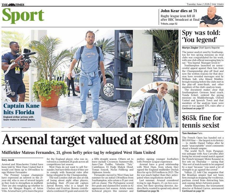 The Times back page