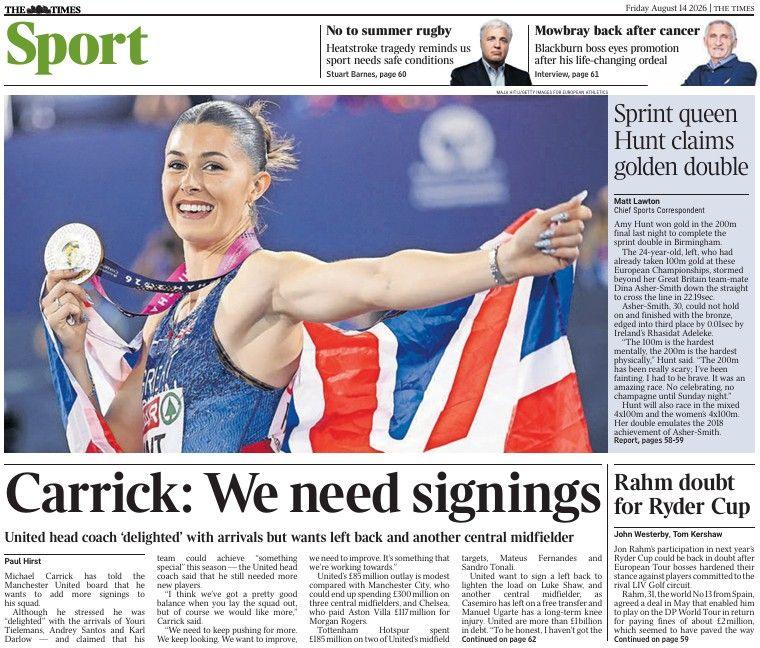 The Times back page