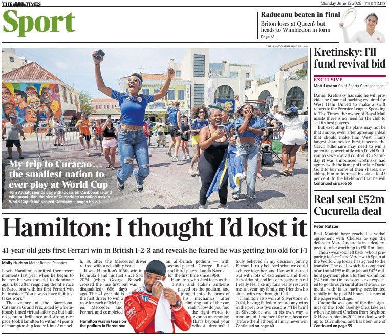The Times back page