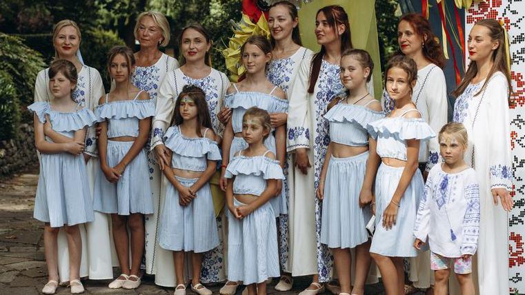 Women and girls dressed in white at 2024's UkraineFest