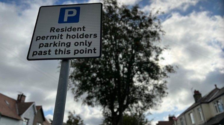 Resident permit holders sign on a street in Bradford