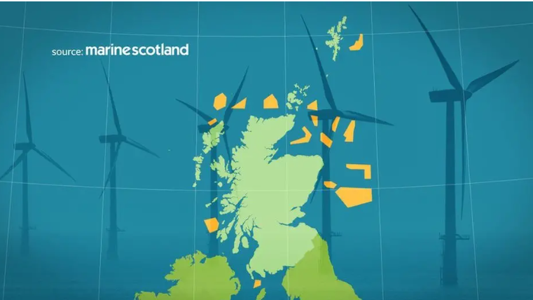 Mapa a' sealltainn càite am bi tuathan-gaoithe far chosta na h-Alba