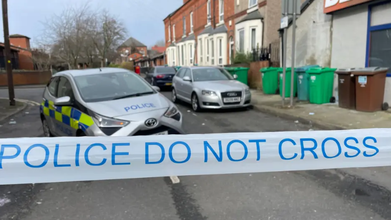 A police cordon in Forster Street, Nottingham