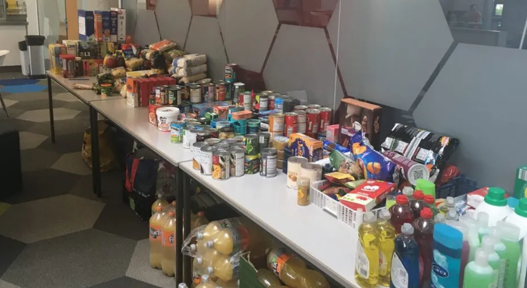 Food laid out on a table