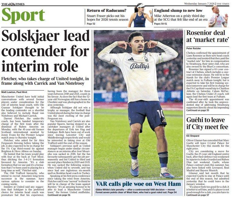 The Times back page