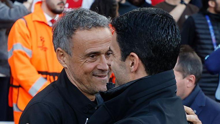 Arsenal manager Mikel Arteta and PSG boss Luis Enrique