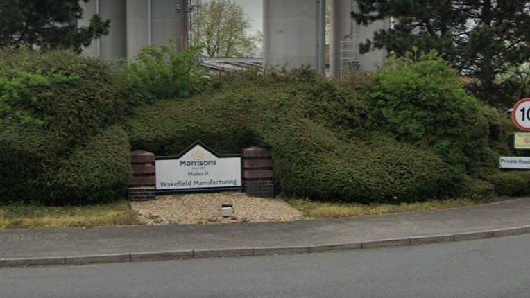 The front entrance to the Morrisons bakery in Wakefield