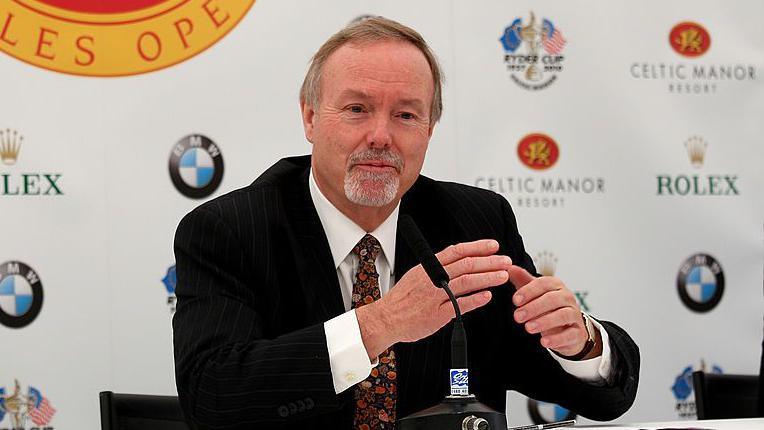 Sir Terry Matthews, Chairman of The Celtic Manor Resort talks to the media during a press conference for the 2010 Ryder Cup at the Celtic Manor Wales Open on the 2010 Course at The Celtic Manor Resort on June 3, 2009 in Newport, Wales.