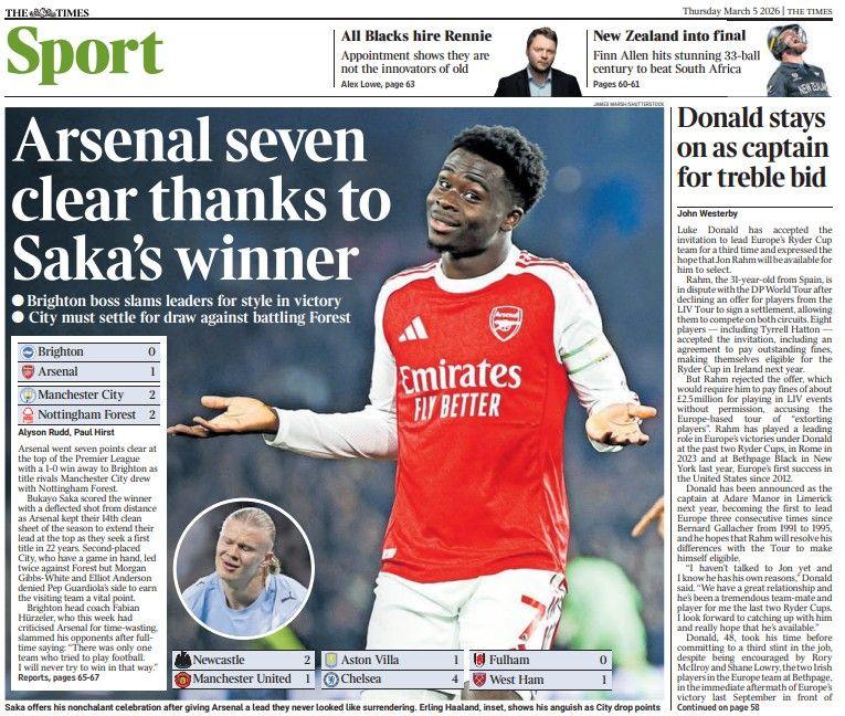 The Times back page