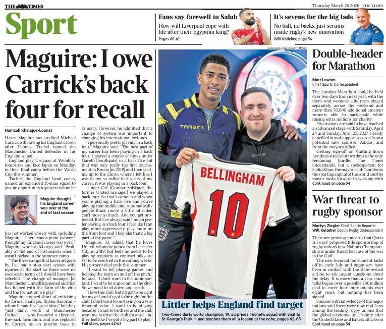 The Times back page