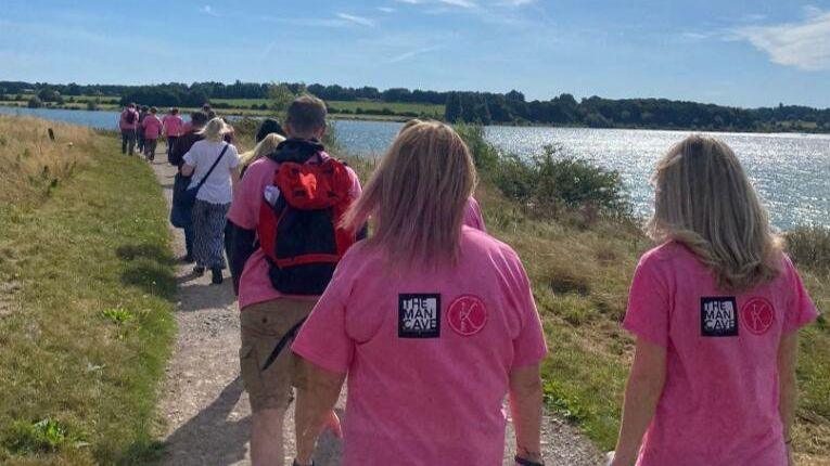 Group of walkers at Pitsford Reservoir 