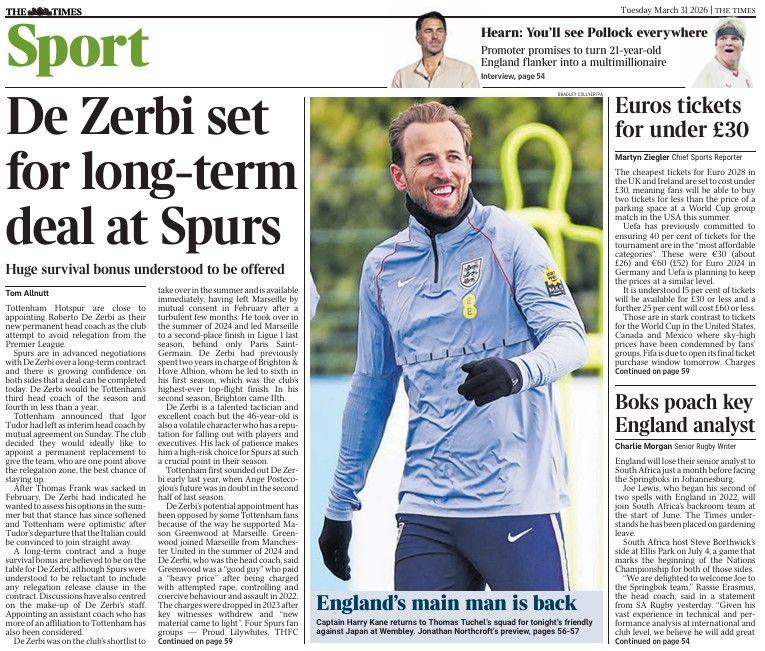 The Times back page