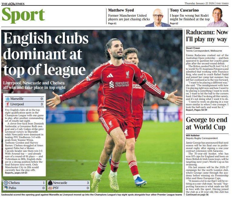 The Times back page