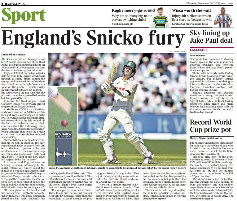 The Times back page