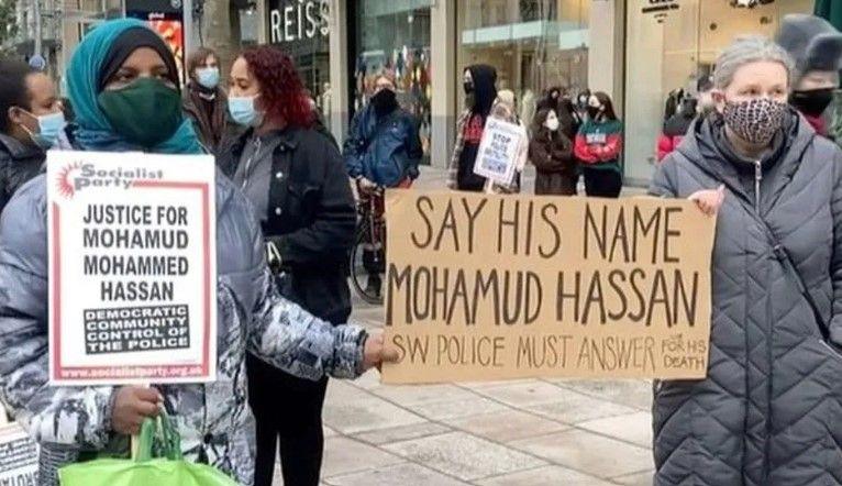 Protestors in Cardiff 