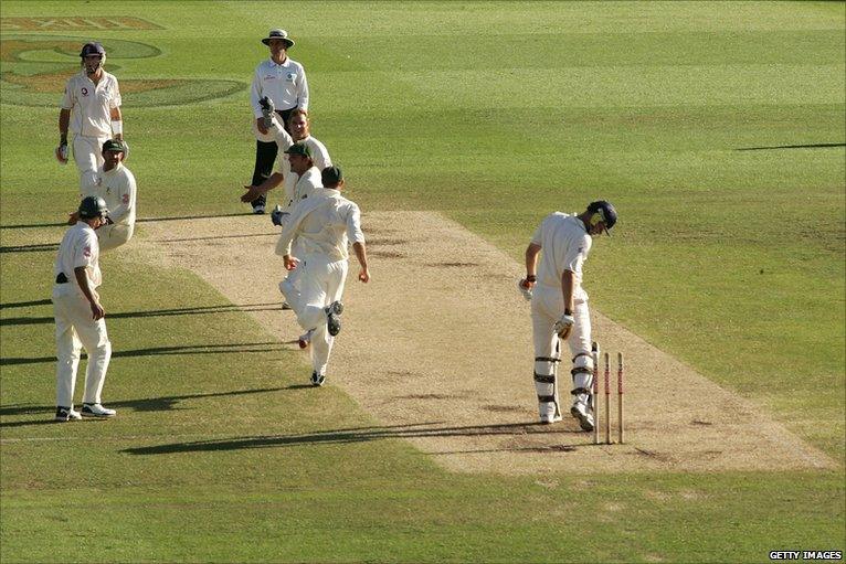 Andrew Flintoff is dismissed