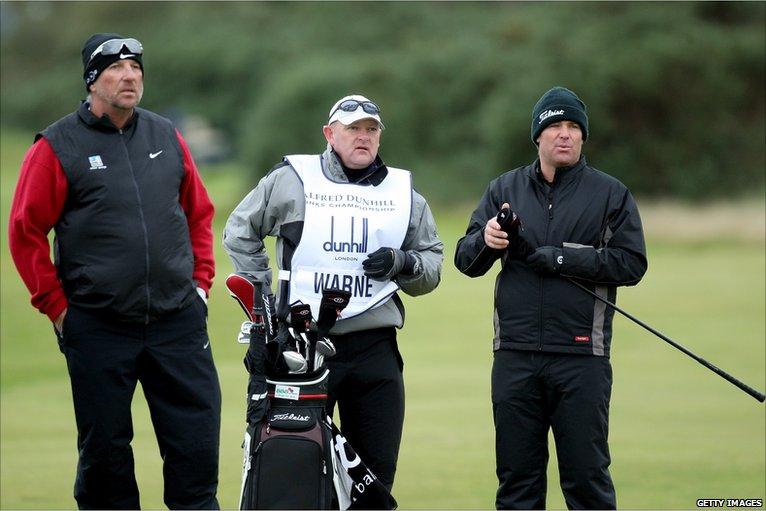 Sir Ian Botham (far left), with Shane Warne