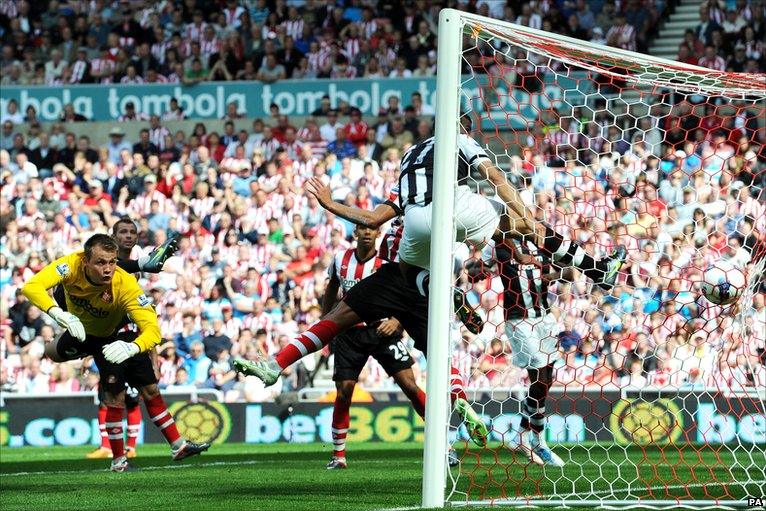 Newcastle United scoring the first goal