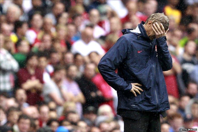 Arsene Wenger showing his frustration