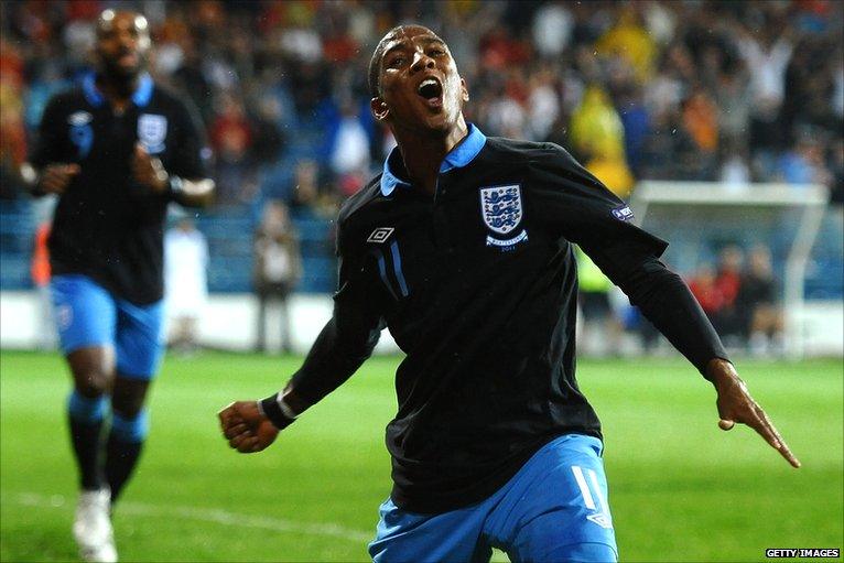 Ashley Young celebrating