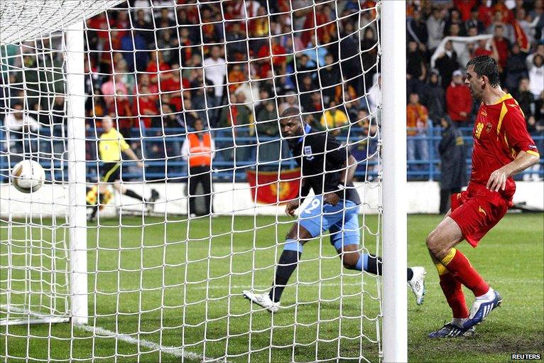 Darren Bent scores England's second