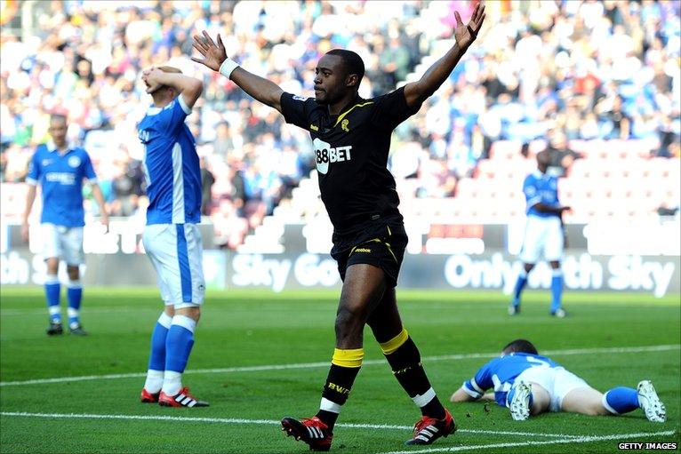 Nigel Reo-Coker celebrates his goal for Bolton